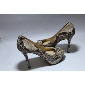 Enzo Angiolini Snake print peep toe heels #snakeprint #peeptoe